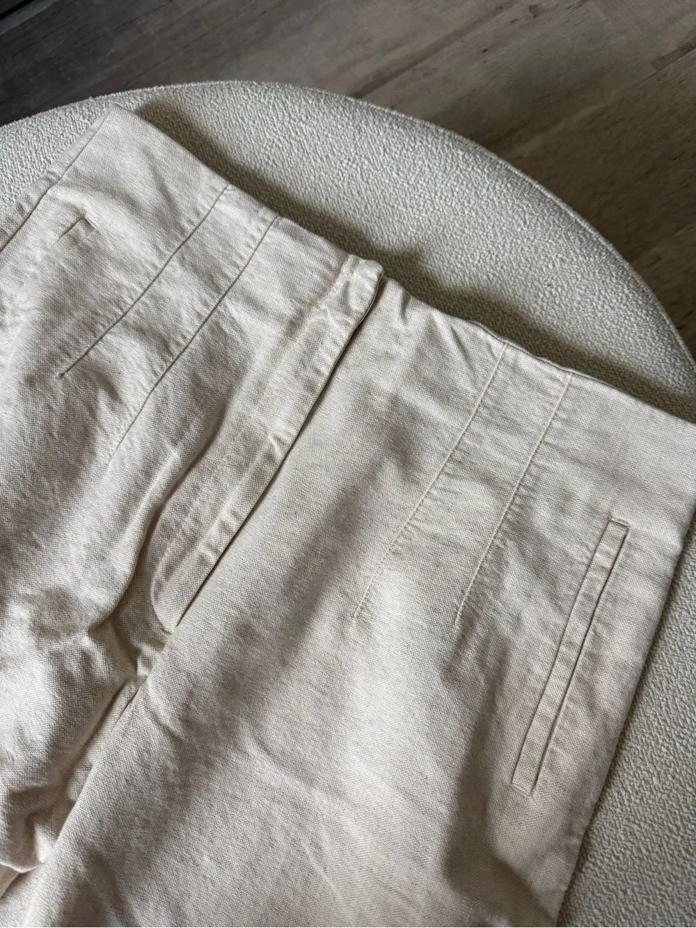 Zara Cream linen high waisted pants